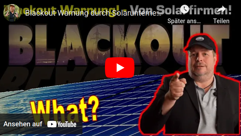 Blackout Warnung durch Solarunternehmen