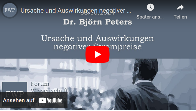 Ursache und Auswirkungen negativer Strompreise Dr. Björn Peters